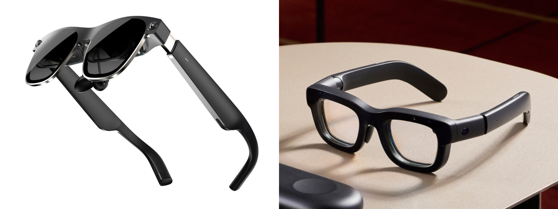 The XReal Air 2 Ultra and Meta Orion smart glasses.